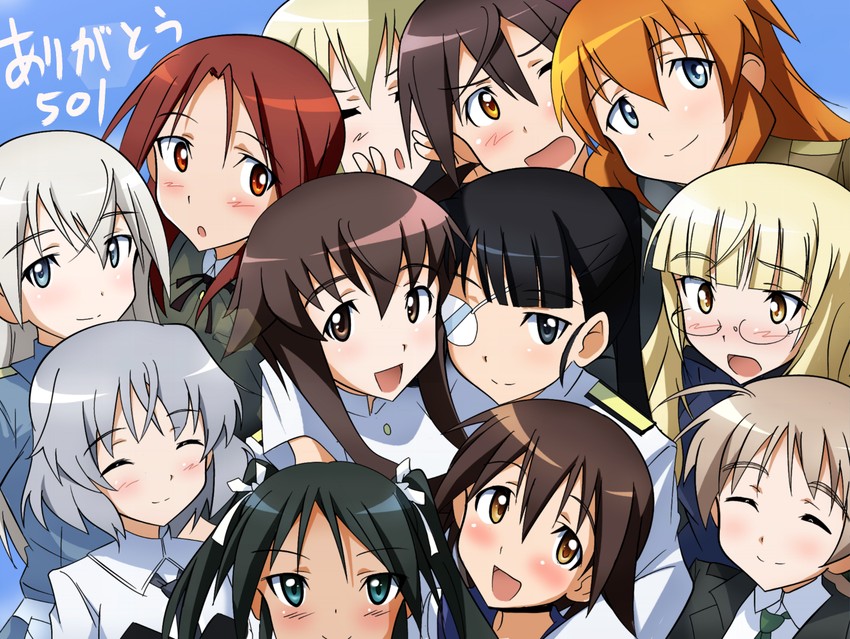 sanya v. litvyak, eila ilmatar juutilainen, miyafuji yoshika, erica hartmann, gertrud barkhorn, and 7 more (world witches series and 2 more) drawn by tokiani