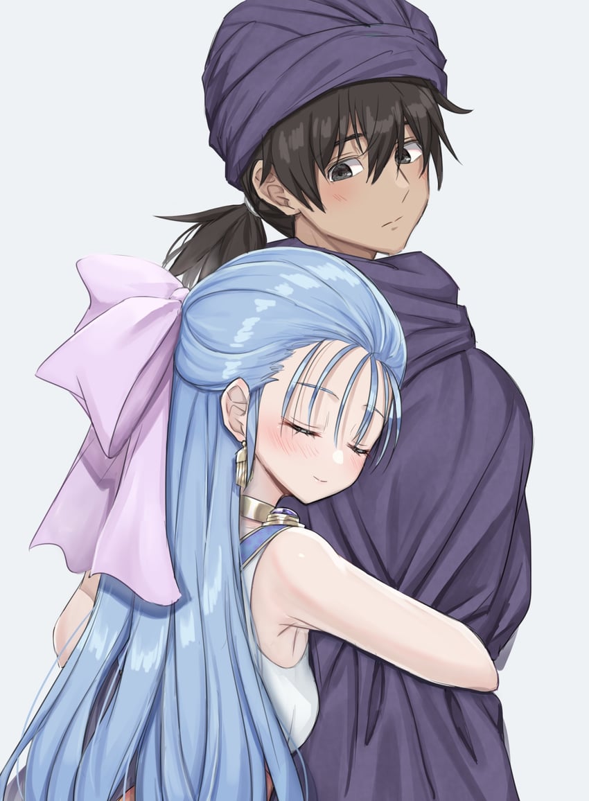 hero and flora (dragon quest and 1 more) drawn by haniwa_(8241427)