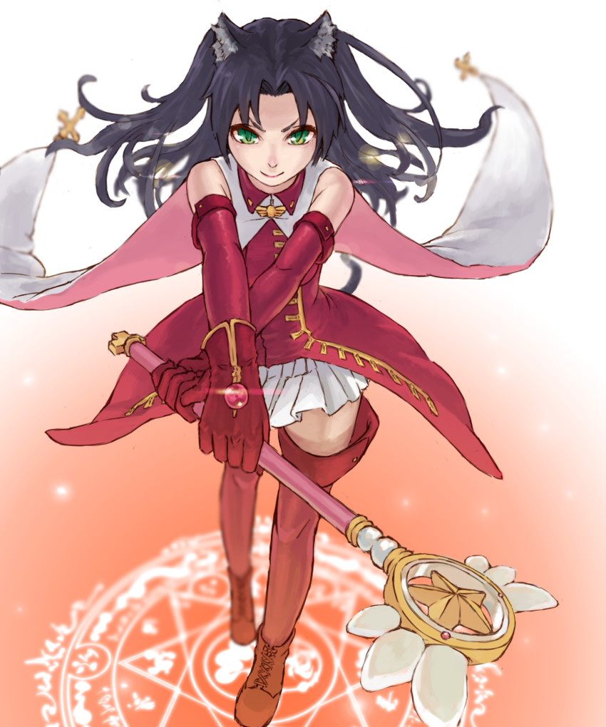 tohsaka rin, magical ruby, and kaleido ruby (fate and 2 more) drawn by dan_vanilin