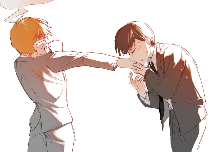 kageyama shigeo and reigen arataka (mob psycho 100) drawn by baobing