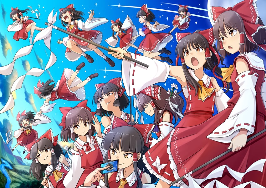 hakurei reimu (touhou and 14 more) drawn by kitayama_miuki