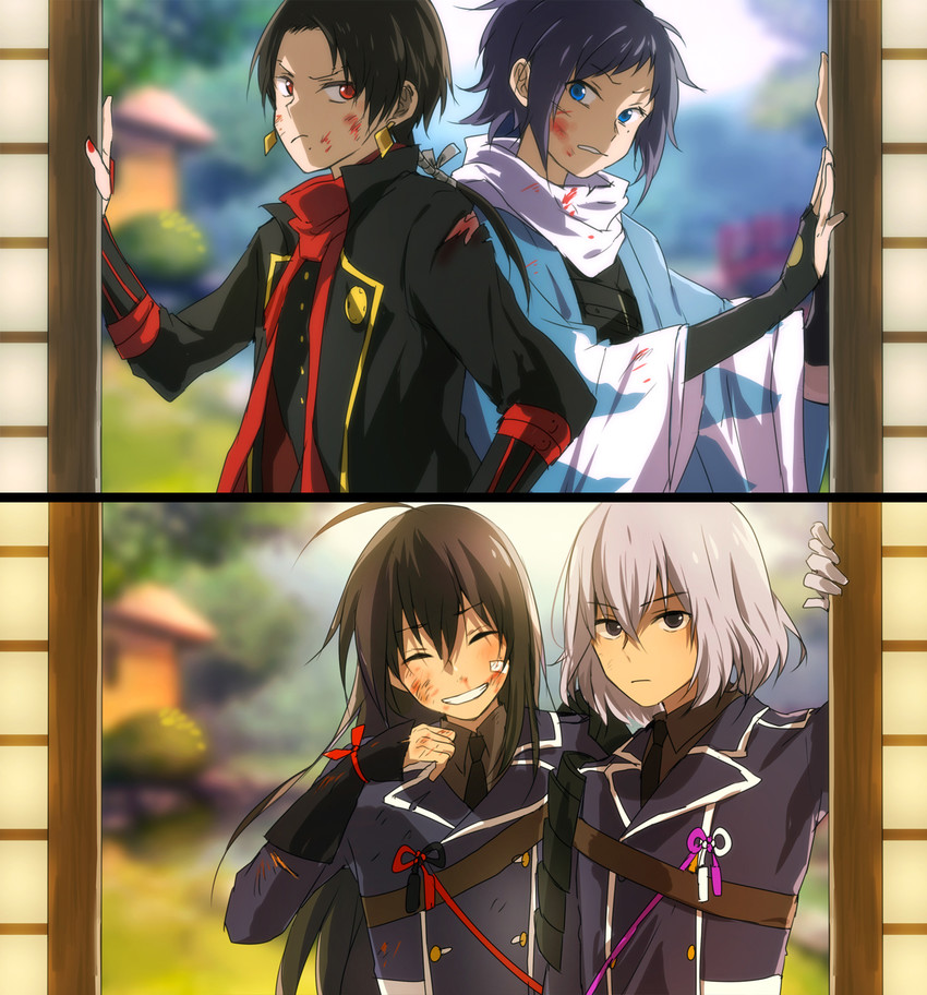 kashuu kiyomitsu, yamato-no-kami yasusada, namazuo toushirou, and honebami toushirou (touken ranbu) drawn by nuriko-kun