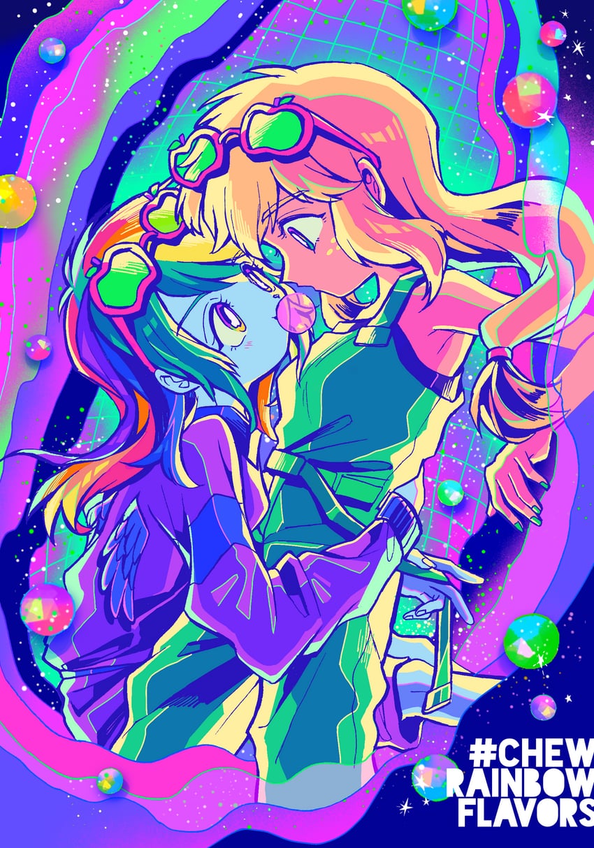 rainbow dash and applejack (my little pony and 2 more) drawn by maimu_(polka)