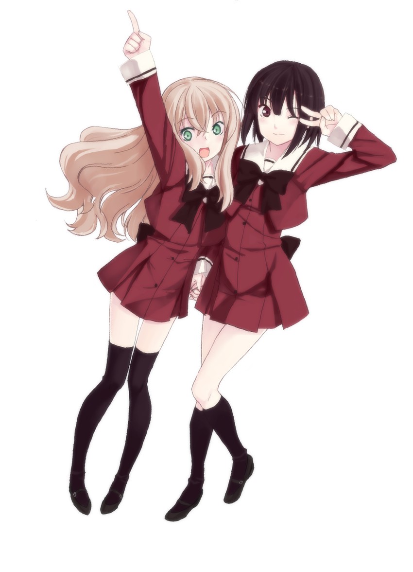 kawamura reo and sawaguchi mai (sono hanabira ni kuchizuke wo) drawn by kirisato_itsuki