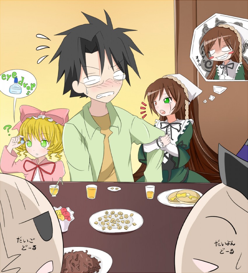 shinku, suiseiseki, souseiseki, hinaichigo, and sakurada jun (rozen maiden) drawn by nikki_(jpk4lion)