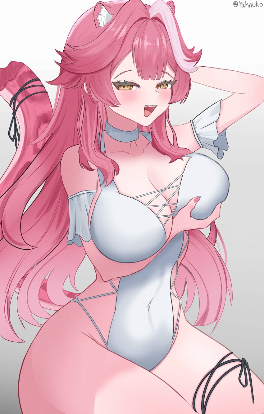 raora panthera (hololive and 1 more) drawn by yahnuko