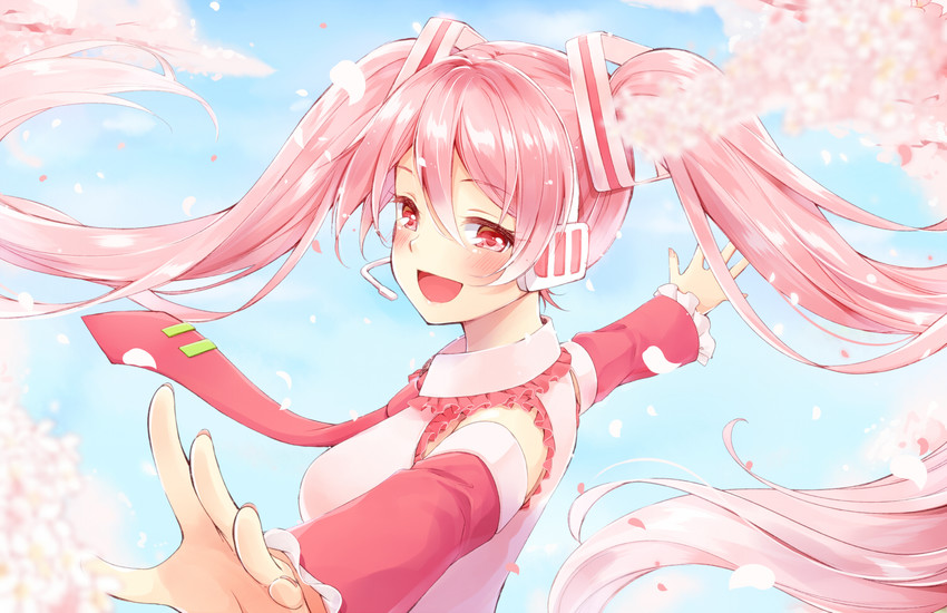 hatsune miku and sakura miku (vocaloid) drawn by hazuki_natsu