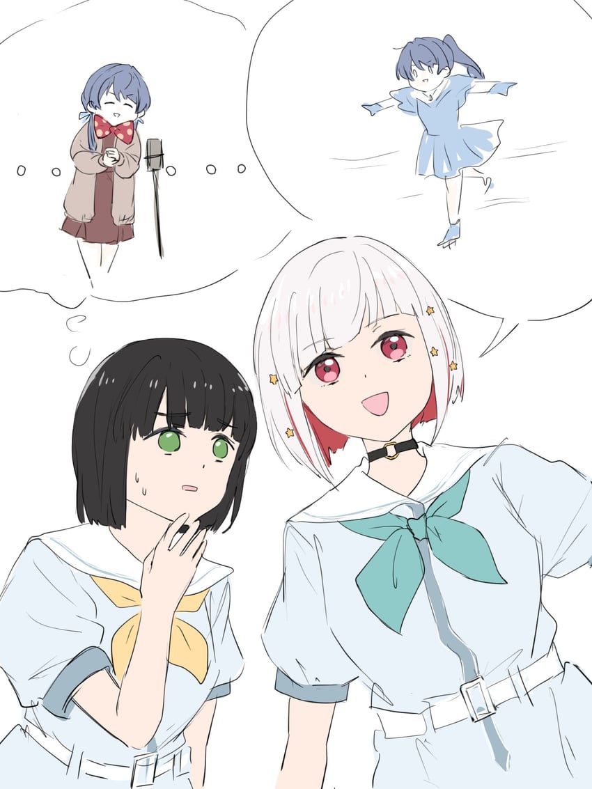 murano sayaka, yugiri tsuzuri, and momose ginko (love live! and 1 more) drawn by muneta_(ntani_2)