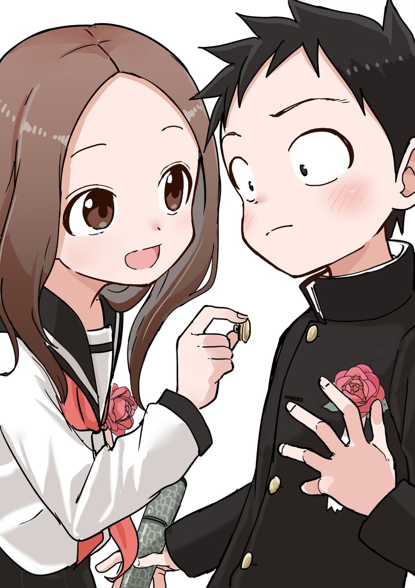 takagi-san and nishikata (karakai jouzu no takagi-san) drawn by inaba_mifumi