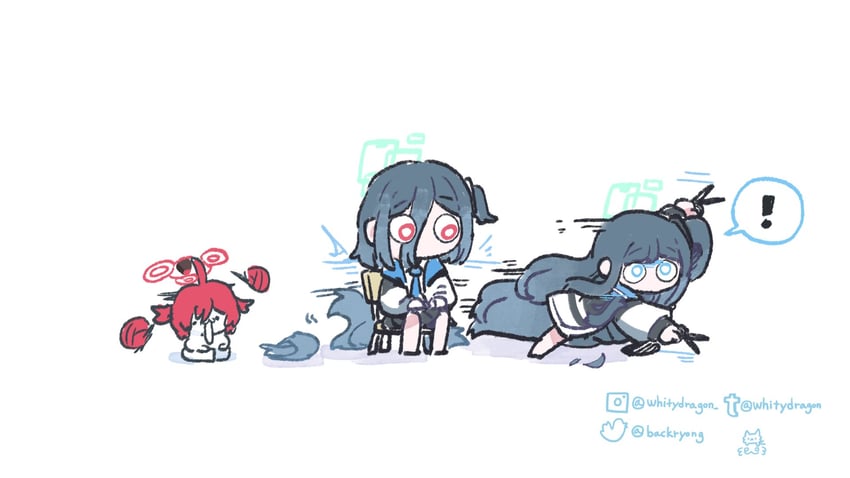 aris, maki, kei, and nazomaki (blue archive) drawn by whitydragon