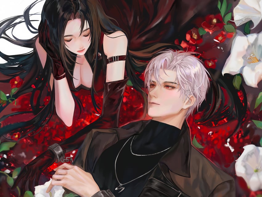 protagonist and sylus (love and deepspace) drawn by pangyingkun