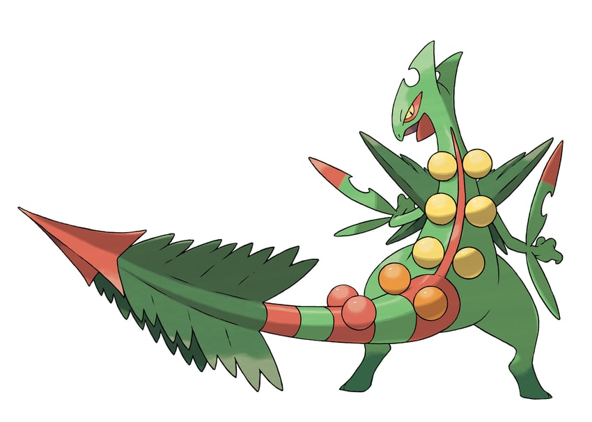 sceptile and mega sceptile (pokemon and 1 more) drawn by sugimori_ken