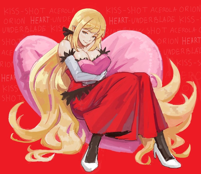 oshino shinobu and kiss-shot acerola-orion heart-under-blade (monogatari) drawn by ricman_rt