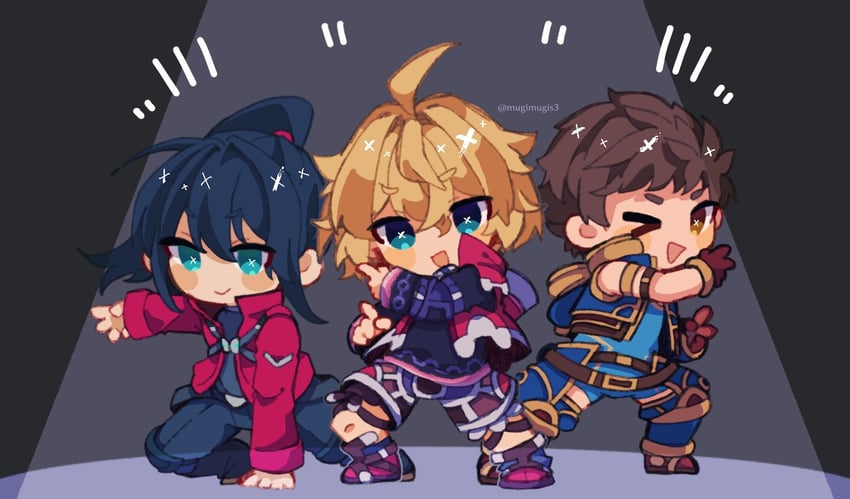 rex, shulk, and noah (xenoblade chronicles and 3 more) drawn by mugimugis
