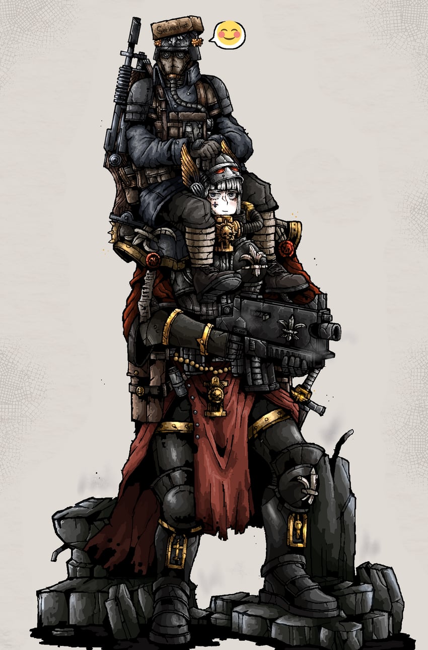 adepta sororitas and astra militarum (warhammer 40k) drawn by octosoup