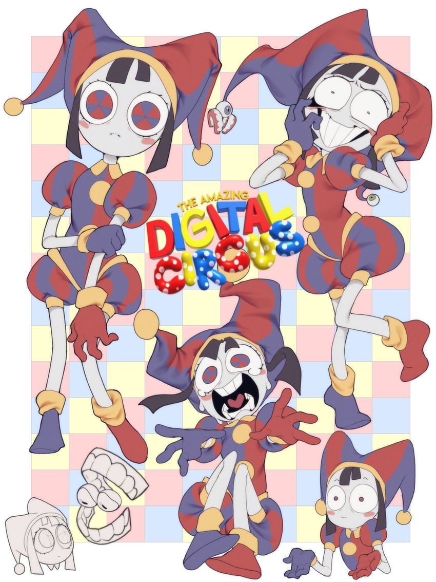 pomni and caine (the amazing digital circus) drawn by mrfishcorpse