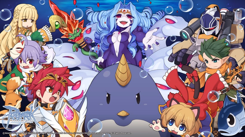ranger, summoner, mechanic, cardinal, witch zilant, and 3 more (ragnarok online) drawn by yuichirou