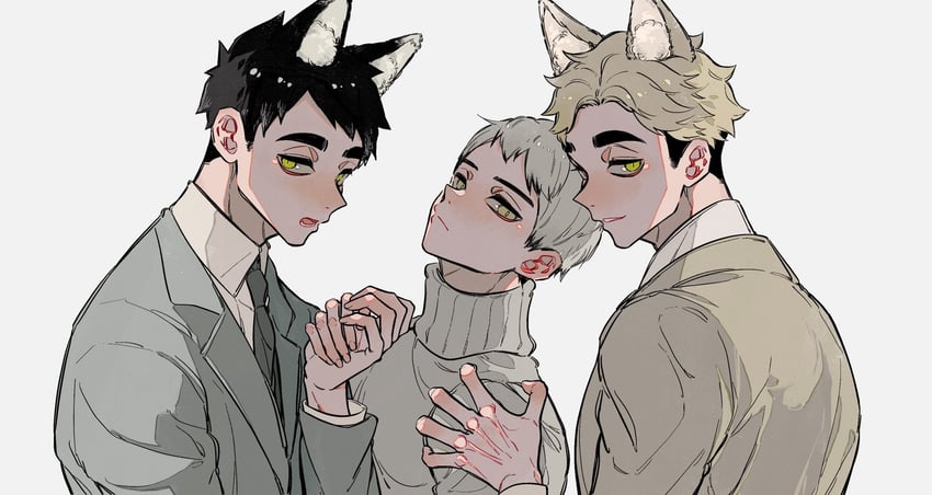 miya atsumu, miya osamu, and kita shinsuke (haikyuu!!) drawn by coco_(238243)