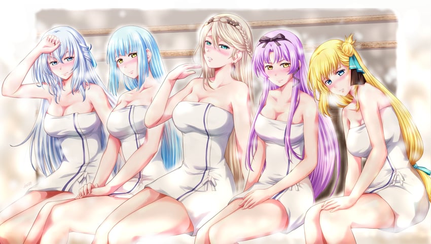 renne, agnes claudel, shizuna rem misurugi, elaine auclair, and risette twinings (eiyuu densetsu and 2 more) drawn by xiacheng_tatsuya