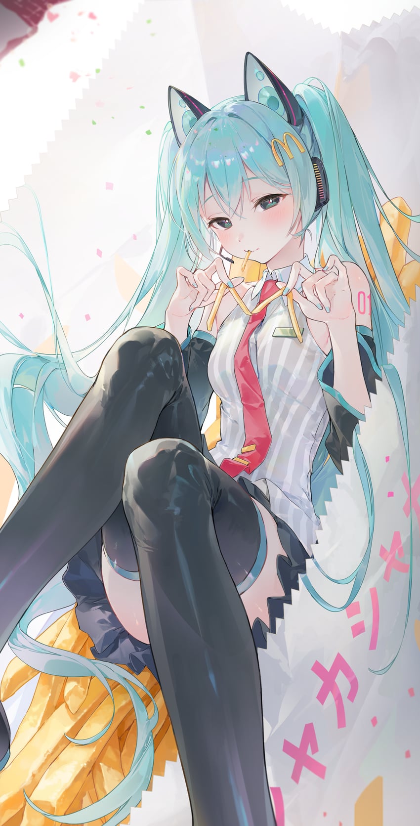 hatsune miku (vocaloid and 2 more) drawn by chap_sal_!