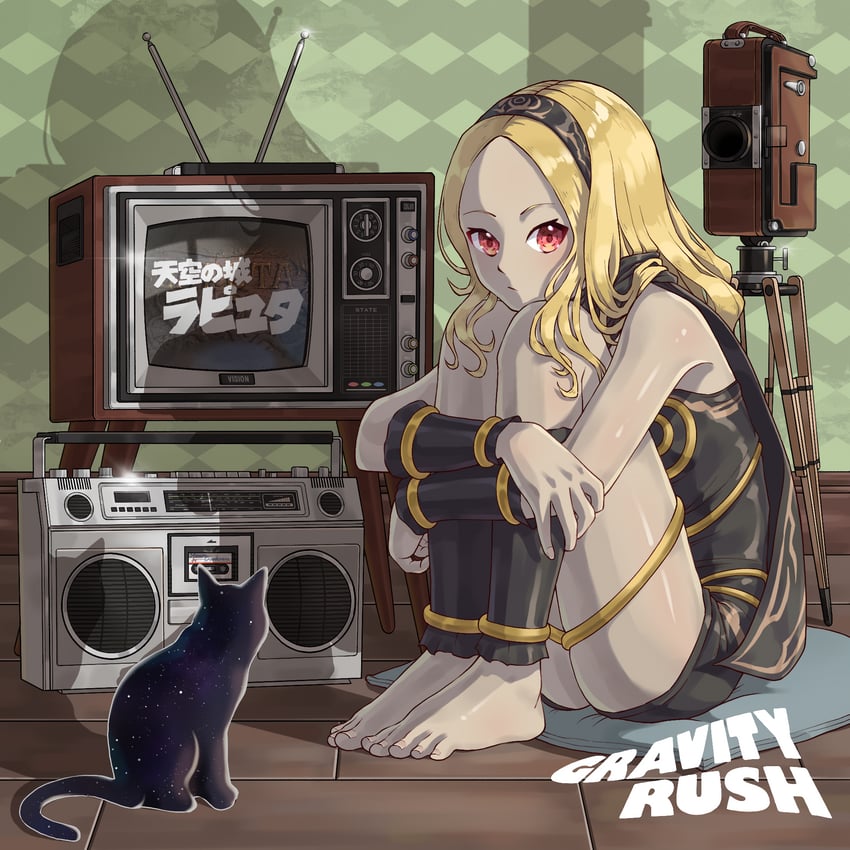 kitten and dusty (gravity daze) drawn by zhengqi_zhizi_sg