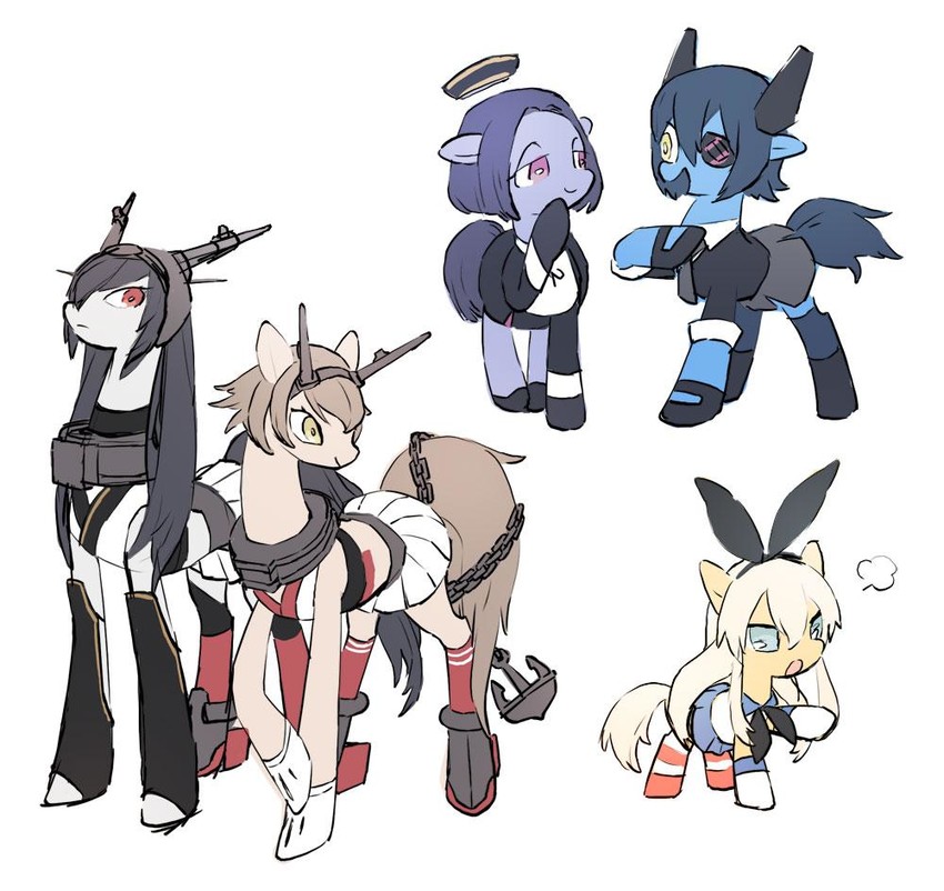 shimakaze, tenryuu, nagato, mutsu, and tatsuta (kantai collection and 1 more) drawn by brass_stars