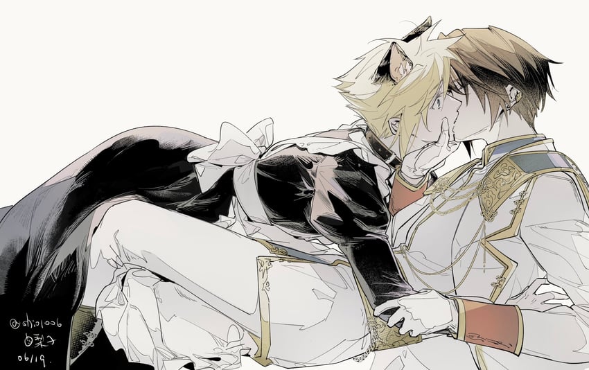 cloud strife and squall leonhart (final fantasy and 4 more) drawn by lily_(shio1006)
