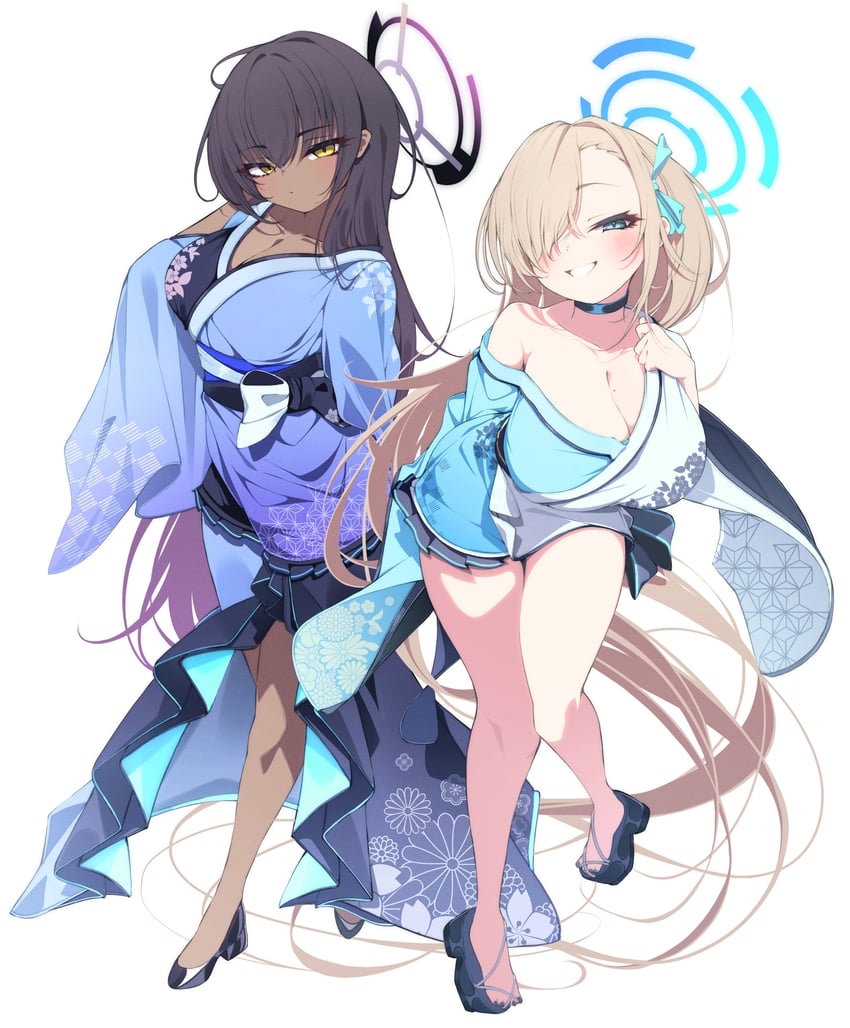 asuna and karin (blue archive) drawn by sho_me_1853