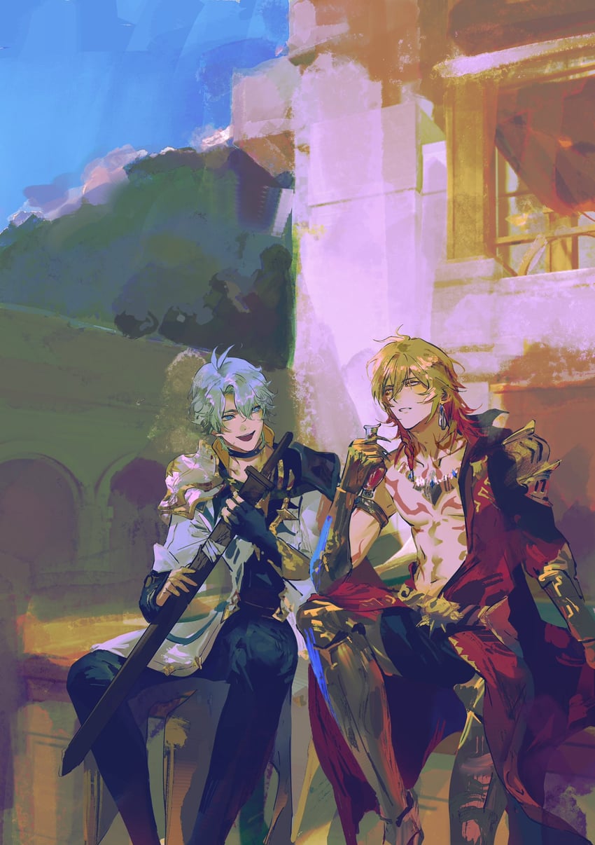 phainon and mydei (honkai and 1 more) drawn by bangpingguo