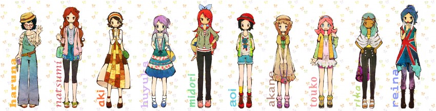 otonashi haruna, raimon natsumi, kudou fuyuka, kino aki, sorano aoi, and 5 more (inazuma eleven go and 1 more) drawn by uppi