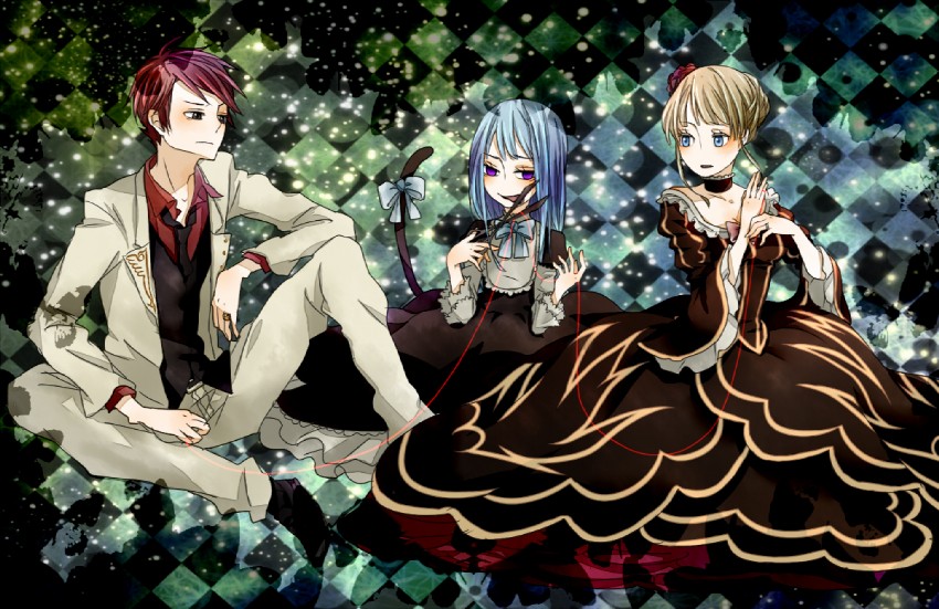 beatrice, ushiromiya battler, and frederica bernkastel (umineko no naku koro ni) drawn by 0930erina