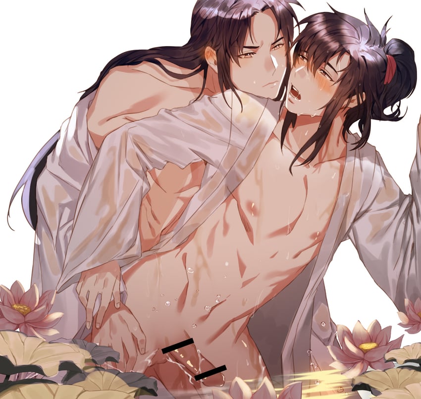 wei wuxian and lan wangji (modao zushi) drawn by jujeop