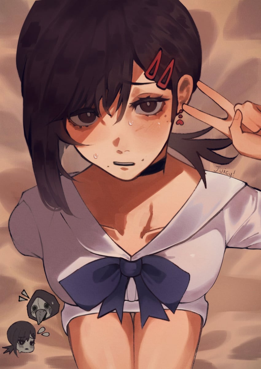 higashiyama kobeni and violence fiend (chainsaw man) drawn by burgertingz