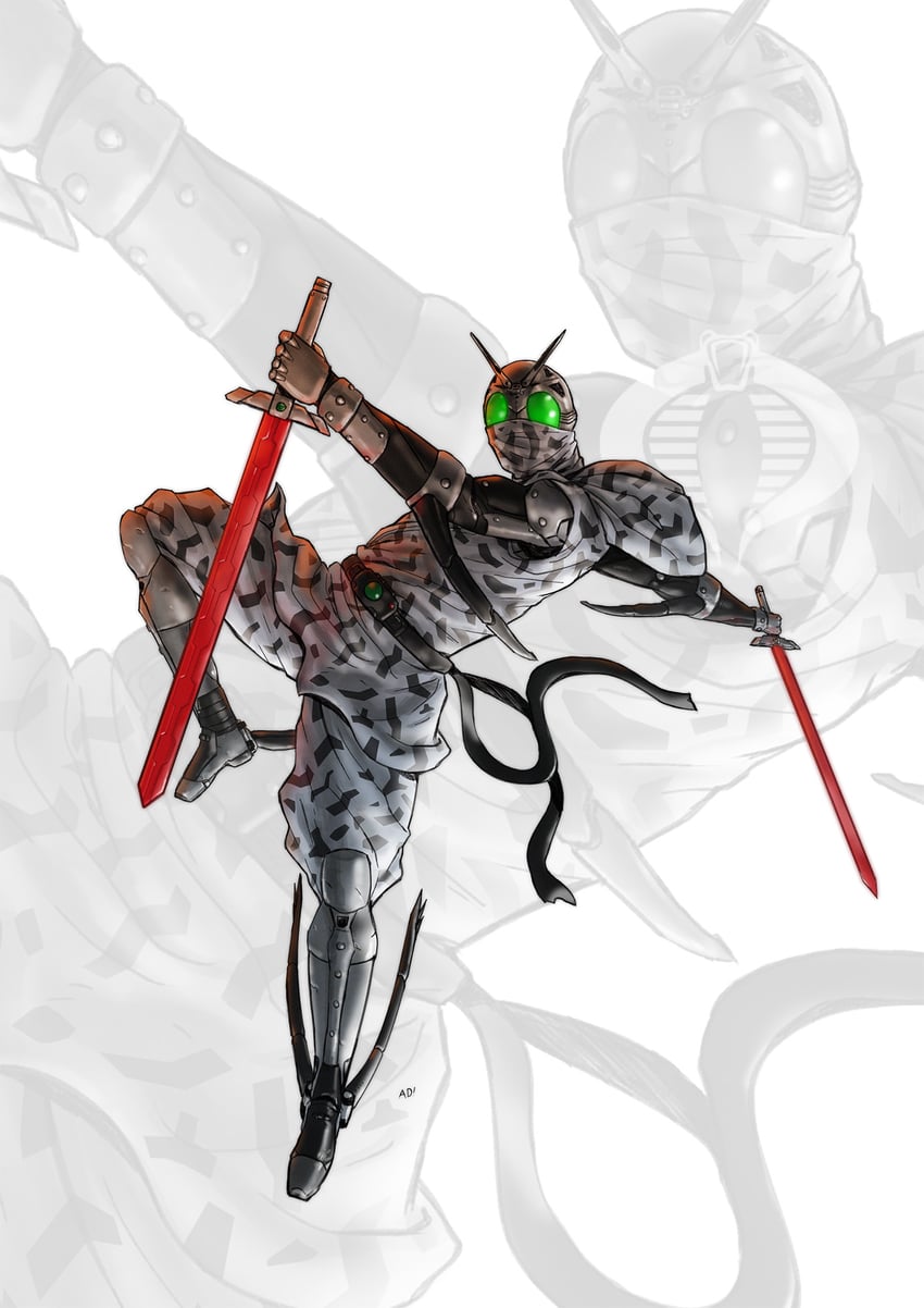 shadow moon and storm shadow (kamen rider and 2 more) drawn by adi_(adivider)