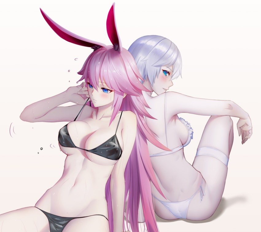 yae sakura and kallen kaslana (honkai and 1 more) drawn by freze