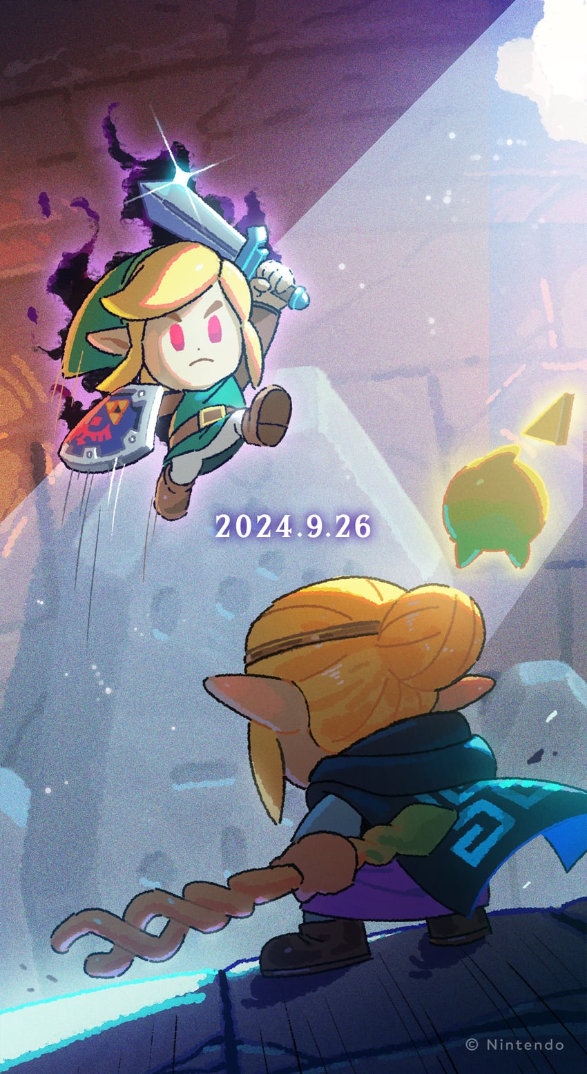 link, princess zelda, and tri (the legend of zelda and 1 more)