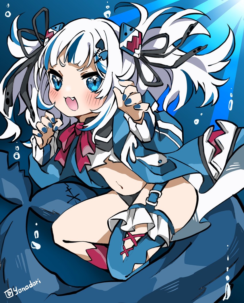 gawr gura (hololive and 1 more) drawn by yonodori