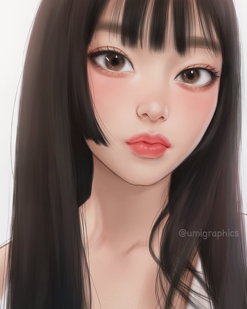 haerin (real life and 1 more) drawn by umigraphics