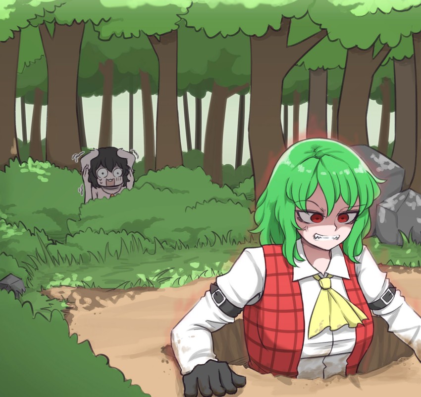 kazami yuuka and inaba tewi (touhou) drawn by mata_(matasoup)