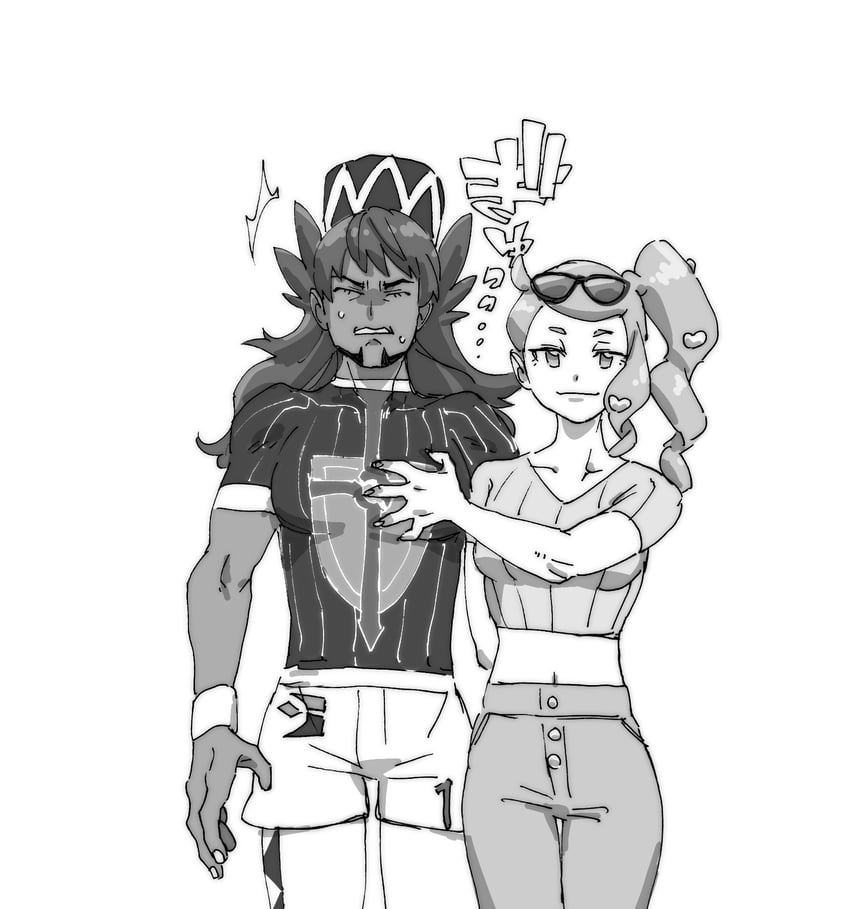 leon and sonia (pokemon and 1 more) drawn by mochimaru_(2mcmr)