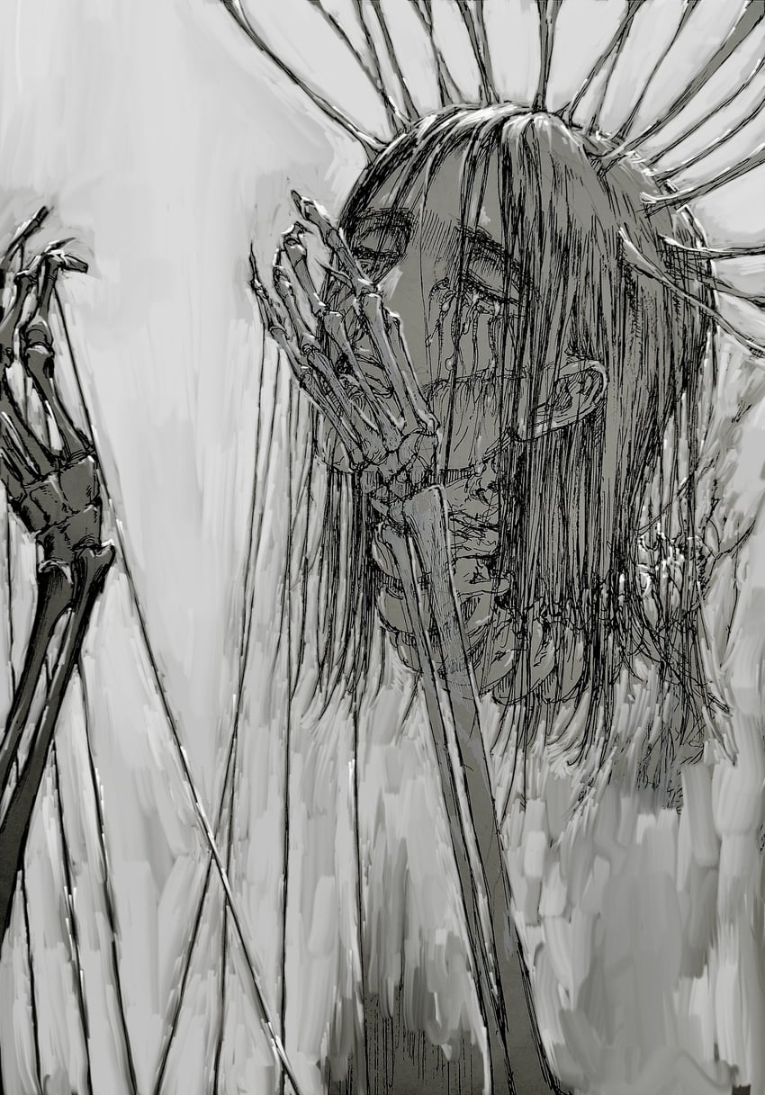 eren yeager and spine eren (shingeki no kyojin) drawn by filame_(filamen0112)