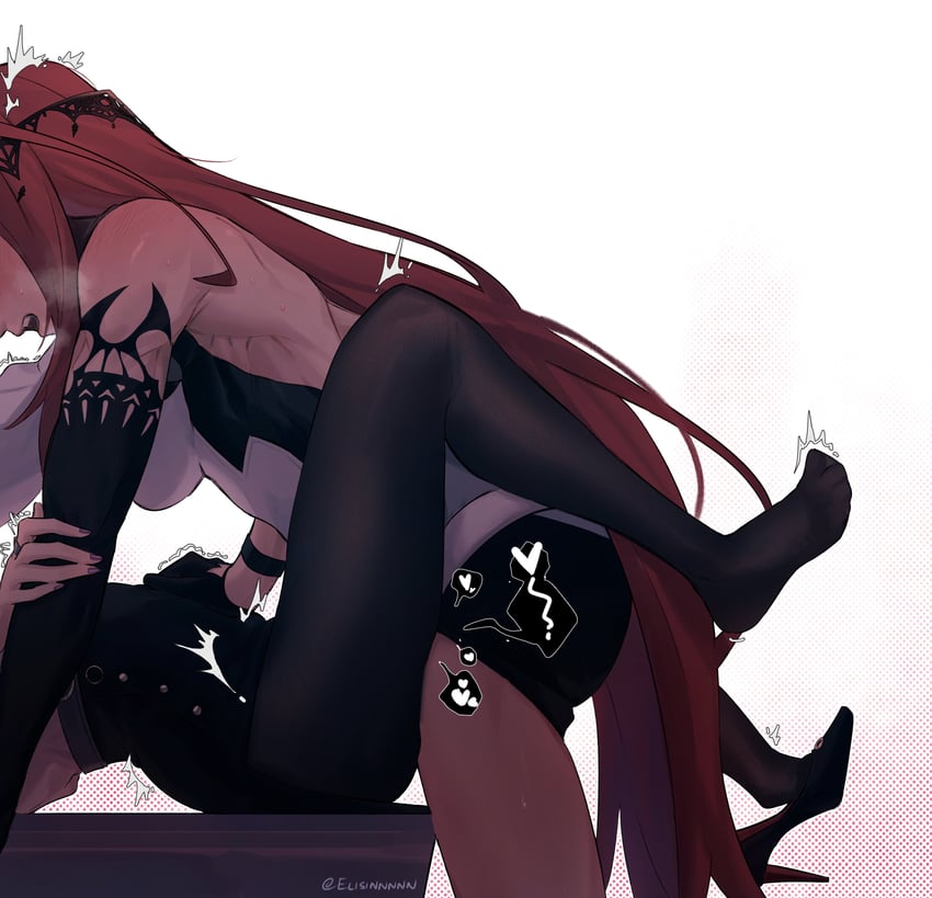 nerissa ravencroft and elizabeth rose bloodflame (hololive and 1 more) drawn by elisbian