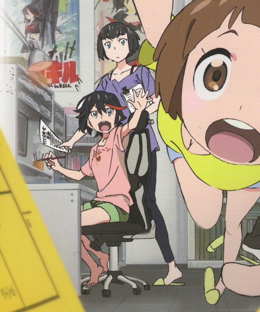 matoi ryuuko, kiryuuin satsuki, and mankanshoku mako (kill la kill)