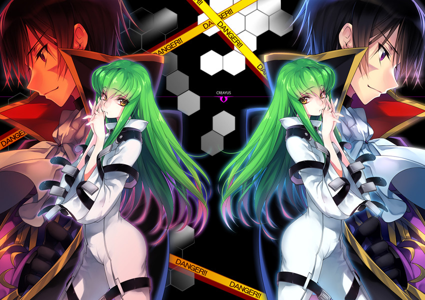 c.c. and lelouch vi britannia (code geass) drawn by creayus