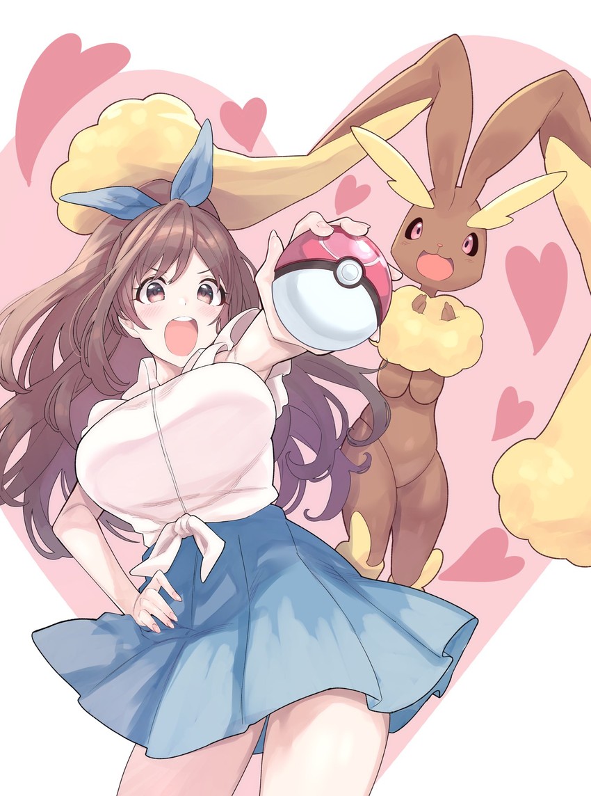 lopunny and tsukioka kogane (pokemon and 2 more) drawn by sutora_binsuke