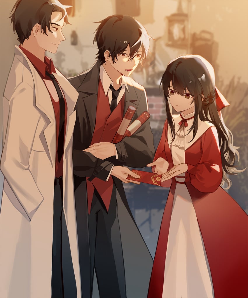 klein moretti, melissa moretti, and benson moretti (lord of the mysteries) drawn by tiaoyiduantange