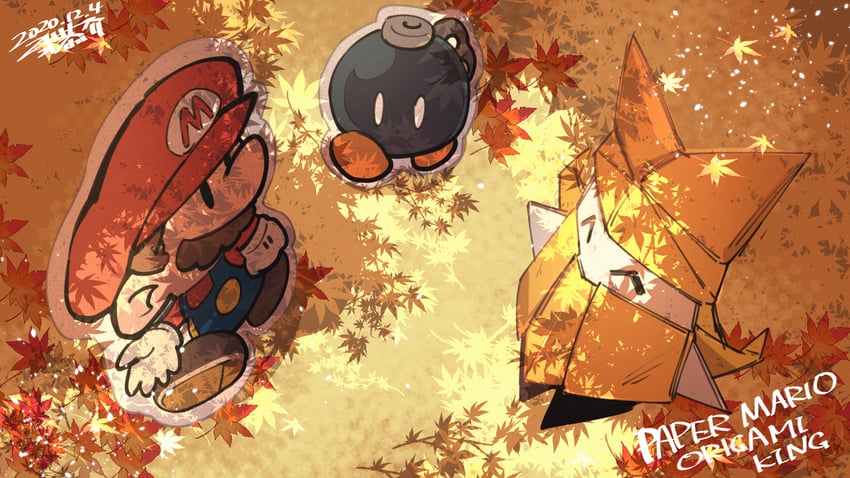 mario, bob-omb, paper mario, olivia, and bobby (mario and 2 more) drawn by nikki_kyousuke