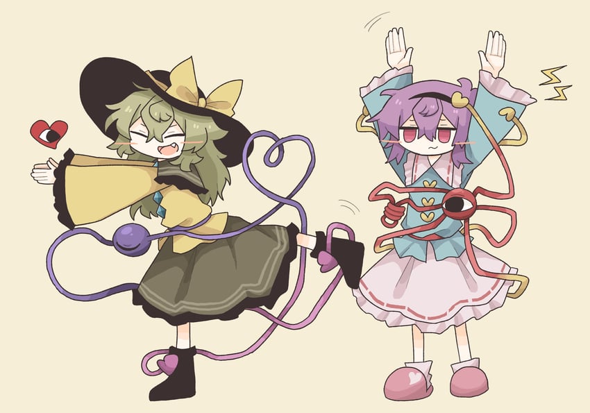 komeiji koishi and komeiji satori (touhou and 1 more) drawn by zunusama