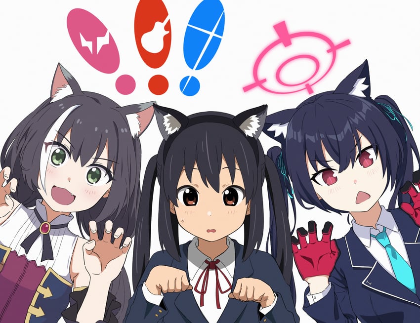 nakano azusa, karyl, and serika (blue archive and 2 more) drawn by xion_(pulilulu)