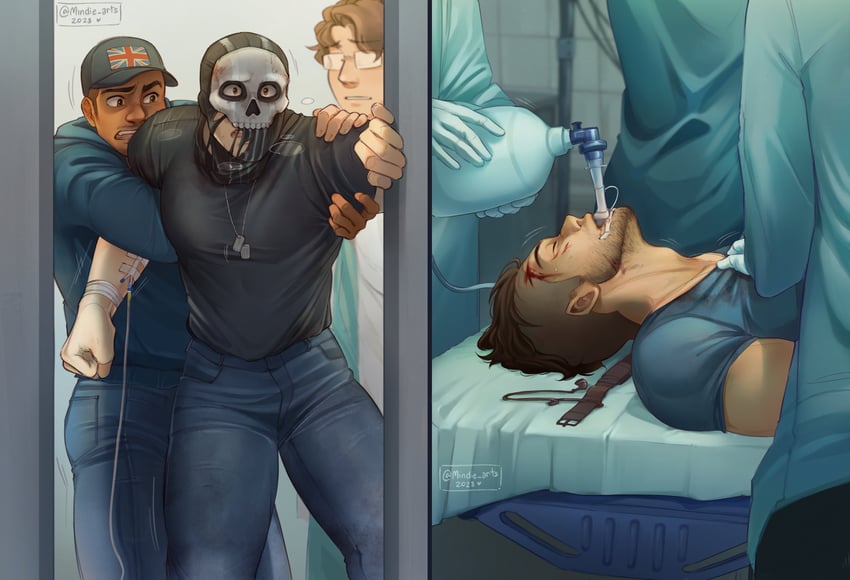 ghost, soap, and gaz (call of duty and 1 more) drawn by mindiearts